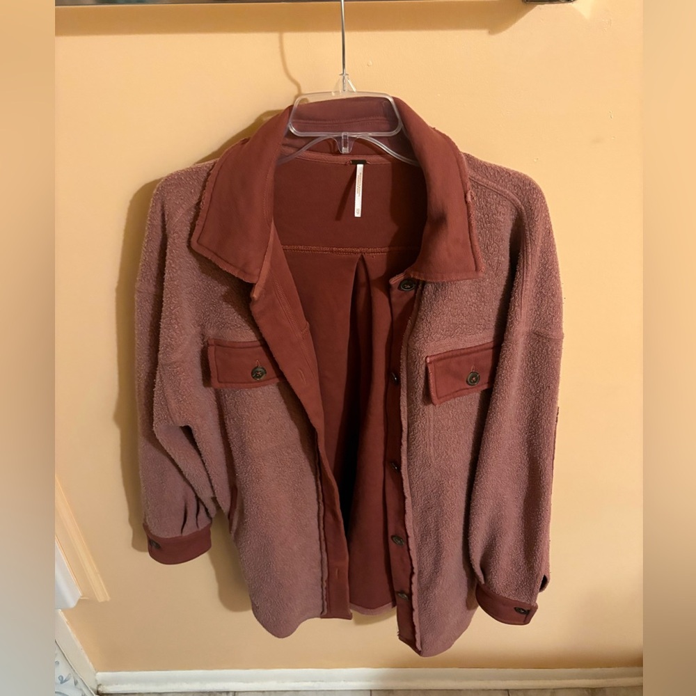 Free People Ruby Shacket in Red